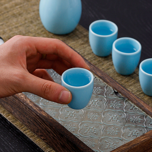 陶瓷分酒器一壶四杯酒具酒会赠品礼品套装酒杯logo定制温酒壶