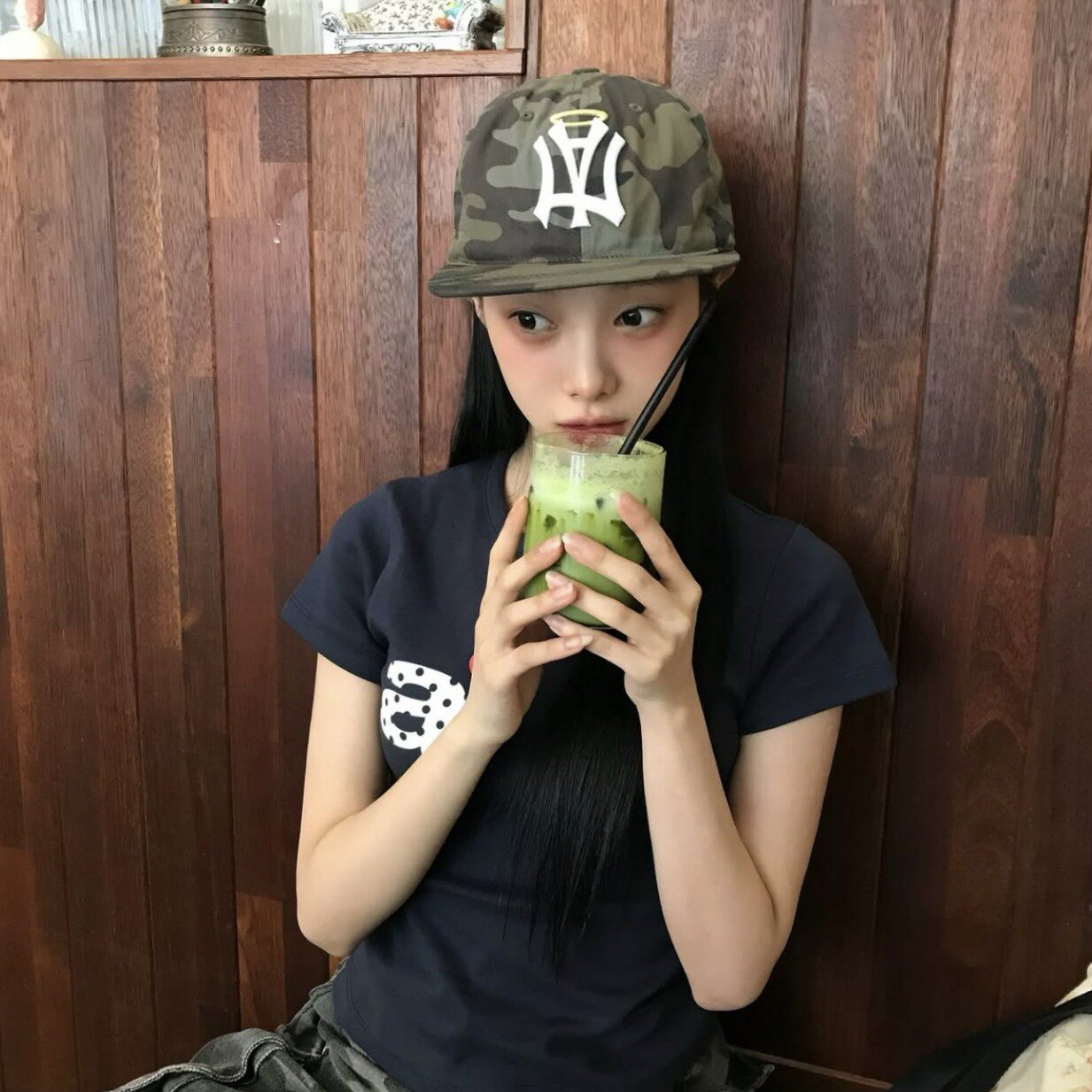 aeae刺绣迷彩天使翅膀字母棒球鸭舌帽休闲百搭显瘦韩版Iins遮阳帽图片