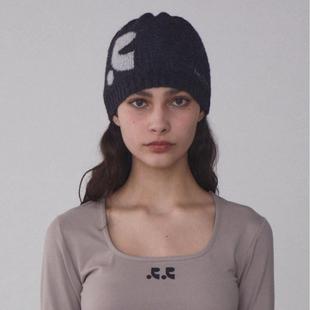 韩国restandrecreation金玟池minji同款毛线针织帽子男女刺绣冷帽