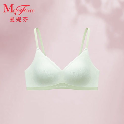 曼妮芬高中生带杯短款背心少女文胸无钢圈内衣凉感抗菌20400537
