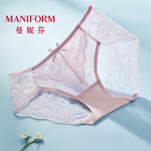 曼妮芬性感低腰蕾丝内裤 女轻薄纯棉底裆 轻盈透气底裤