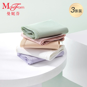 60支精梳长绒棉 亲肤棉质中腰高腰三角底裤 3条装 曼妮芬女士内裤