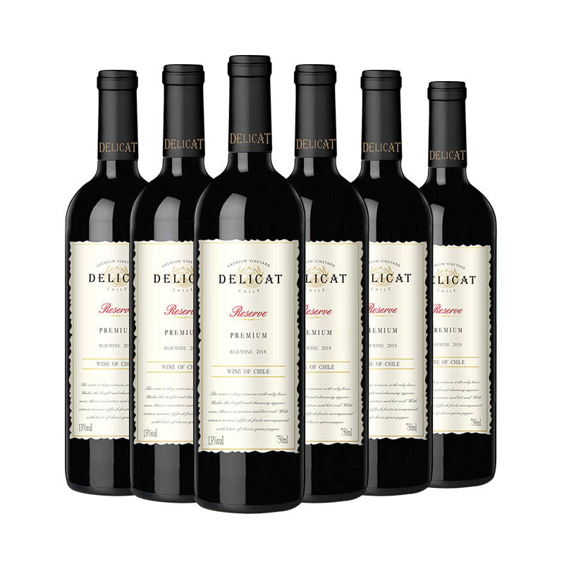 【智利进口】黛莉卡干红葡萄酒 750ml 6支装