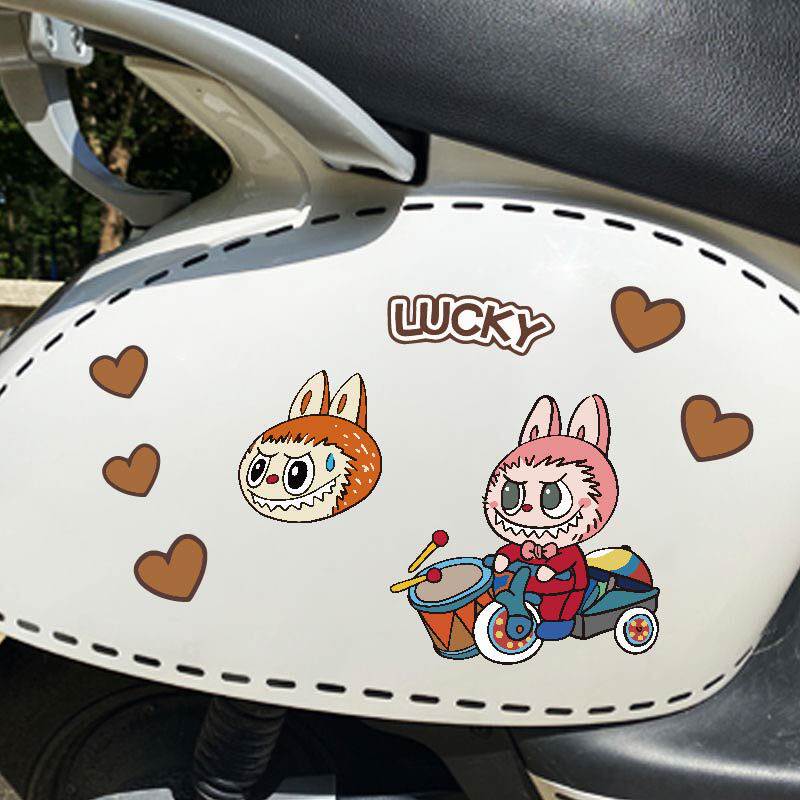 泡泡电动车贴纸装饰防水车贴九号小牛拉布布贴纸台铃个性摩托车贴