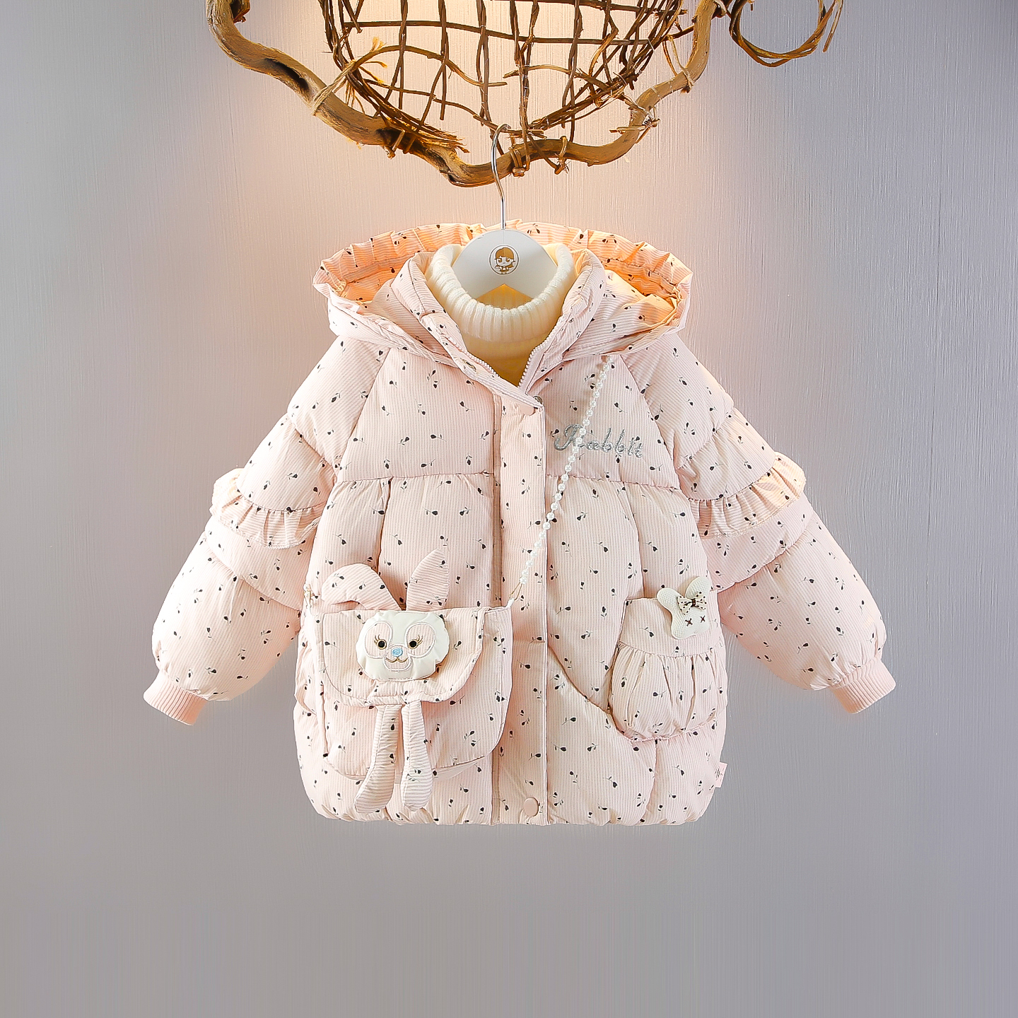 女宝宝棉衣外套女童加绒加厚棉服