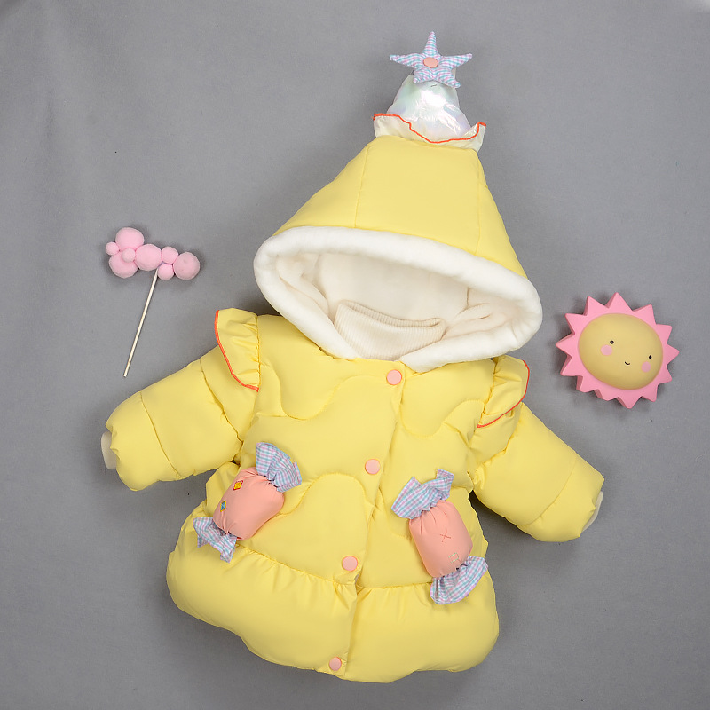 女婴棉袄0-4加绒加厚童装