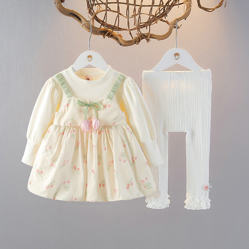 婴儿童装0女童套装1-3岁秋装洋气女宝宝春秋天衣服公主裙子两件套