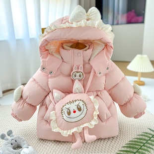 女童棉衣女宝宝冬天加绒加厚棉袄婴儿冬装上衣小女孩羽绒棉服外套
