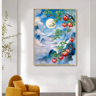 石来运转砖石画2026新款客厅多子多福十字绣高颜值风景满钻钻石画