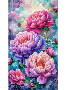 新品牡丹花开富贵钻石画紫色