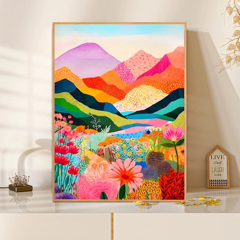 治愈系田园山水儿童点钻画