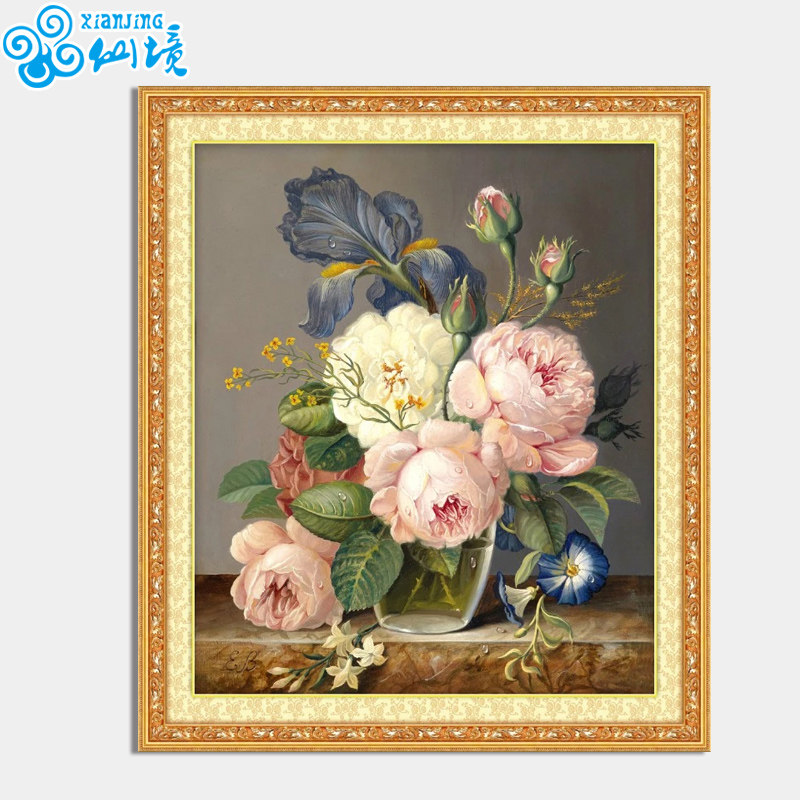 5D钻石画满钻卧室花卉卧室新款砖石画贴钻十字绣5D钻石画钻石绣