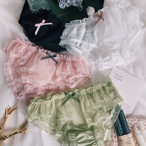 Японское нижнее белье, ультратонкие кружевные летние тонкие сексуальные штаны, средняя посадка