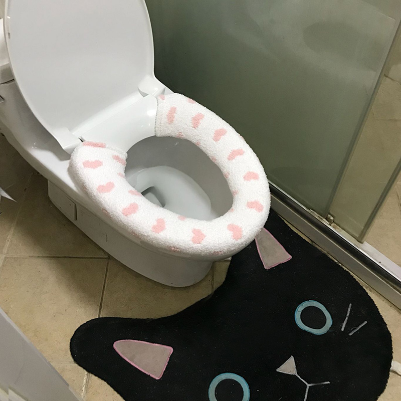 包邮保暖半边绒软绵爱心马桶垫圈
