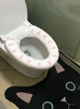 包邮 保暖半边绒 软绵绵加厚马桶垫圈座便垫 软萌爱心马桶垫 ZA01