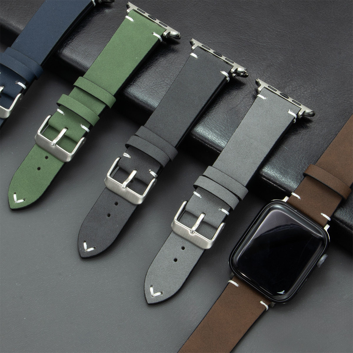 适用苹果Applewatch10/9/8/7皮革图片