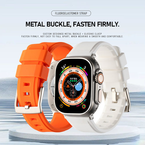适用苹果iwatch8ultra硅胶拉丝纹