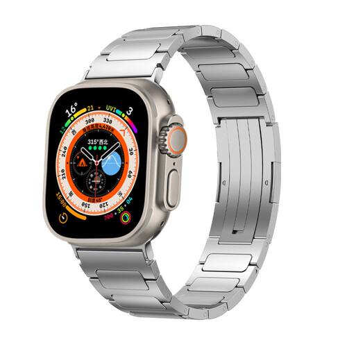 适用苹果iwatchS9三珠折叠扣金属