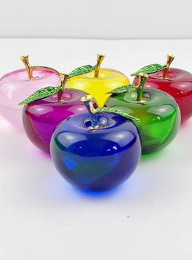 新款上市红色水晶苹果摆件创意圣
