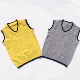 包邮 学生校服伴侣小童中童大童新品 春装 儿童马甲背心纯棉2020新款