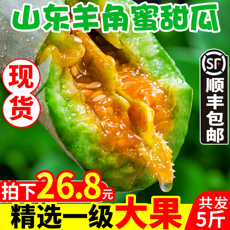 山东羊角蜜甜瓜5斤新鲜水果当季整箱应季脆甜小香瓜时令10绿蜜瓜