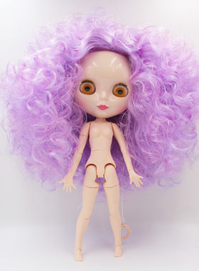 Blythe小布娃娃紫红双色爆炸卷发19关节素体塑料化妆娃娃送衣服