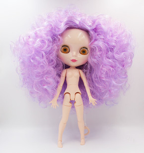 Blythe小布娃娃紫红双色爆炸卷发19关节素体塑料化妆娃娃送衣服