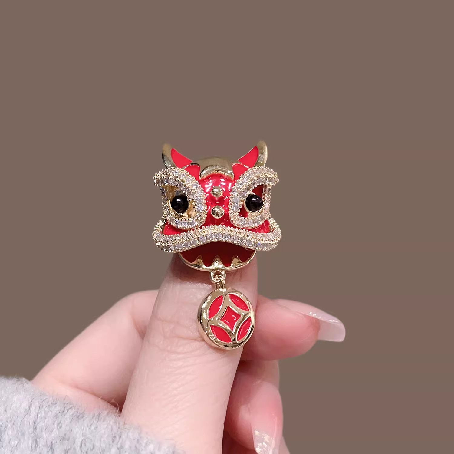 2025新款中国风国潮醒狮胸针