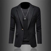 男士 西装 休闲便西服免烫处理单排扣外套 纯色春2025新款 单西休闲款