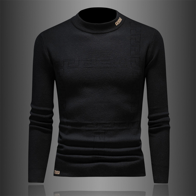 2024冬季新款男士毛衣羊毛衫厚半高领针织衫保暖简约中领打底衫潮