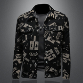 男士 小西装 外套灯芯绒印花外套欧洲站休闲西服便西潮 新款 2025春季