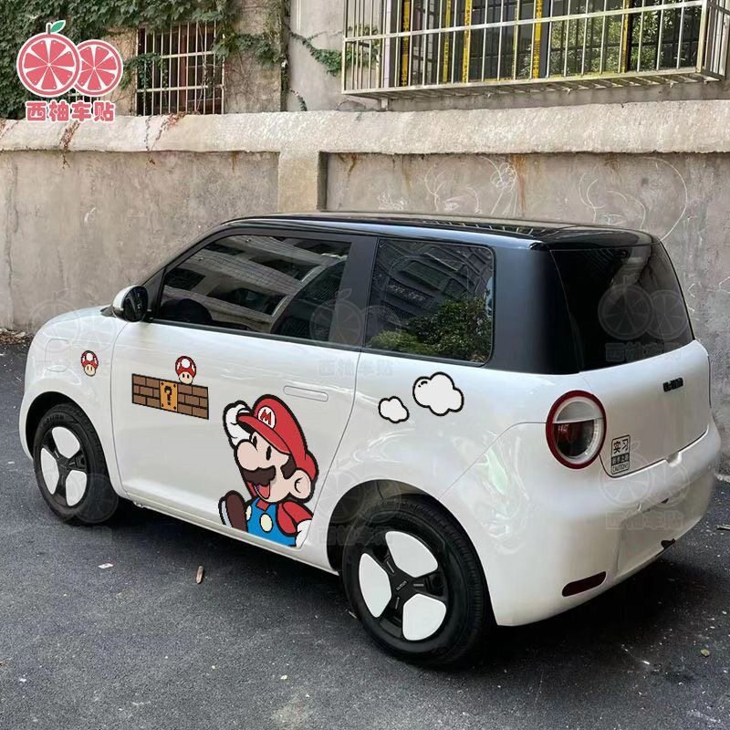 马里奥可爱卡通车身贴