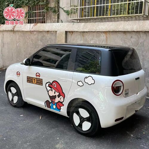 马里奥可爱卡通车身贴