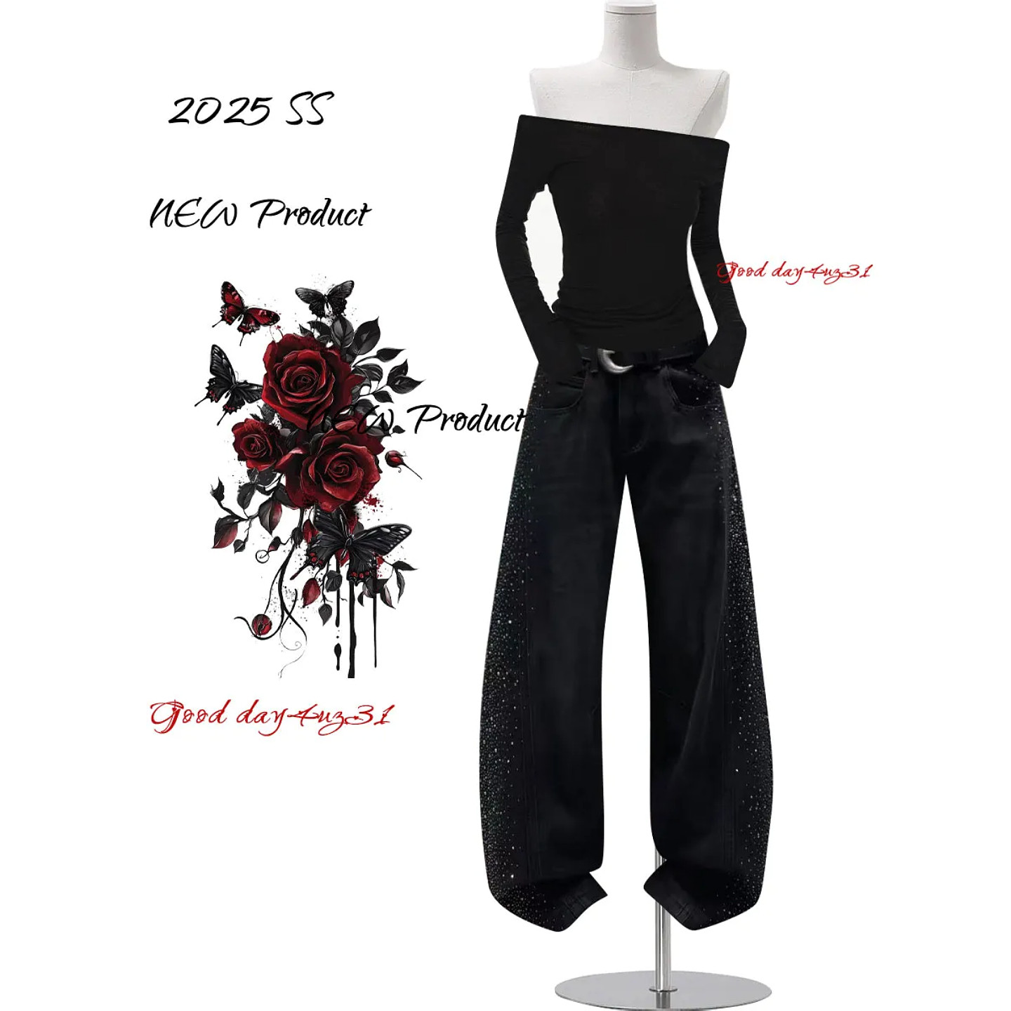 大码美式复古水洗牛仔阔腿裤女春季新款街头烫钻装饰设计感弯刀裤,女装/女士精品,大码裤装,淘宝优惠券,粉丝福利购,淘宝优惠卷