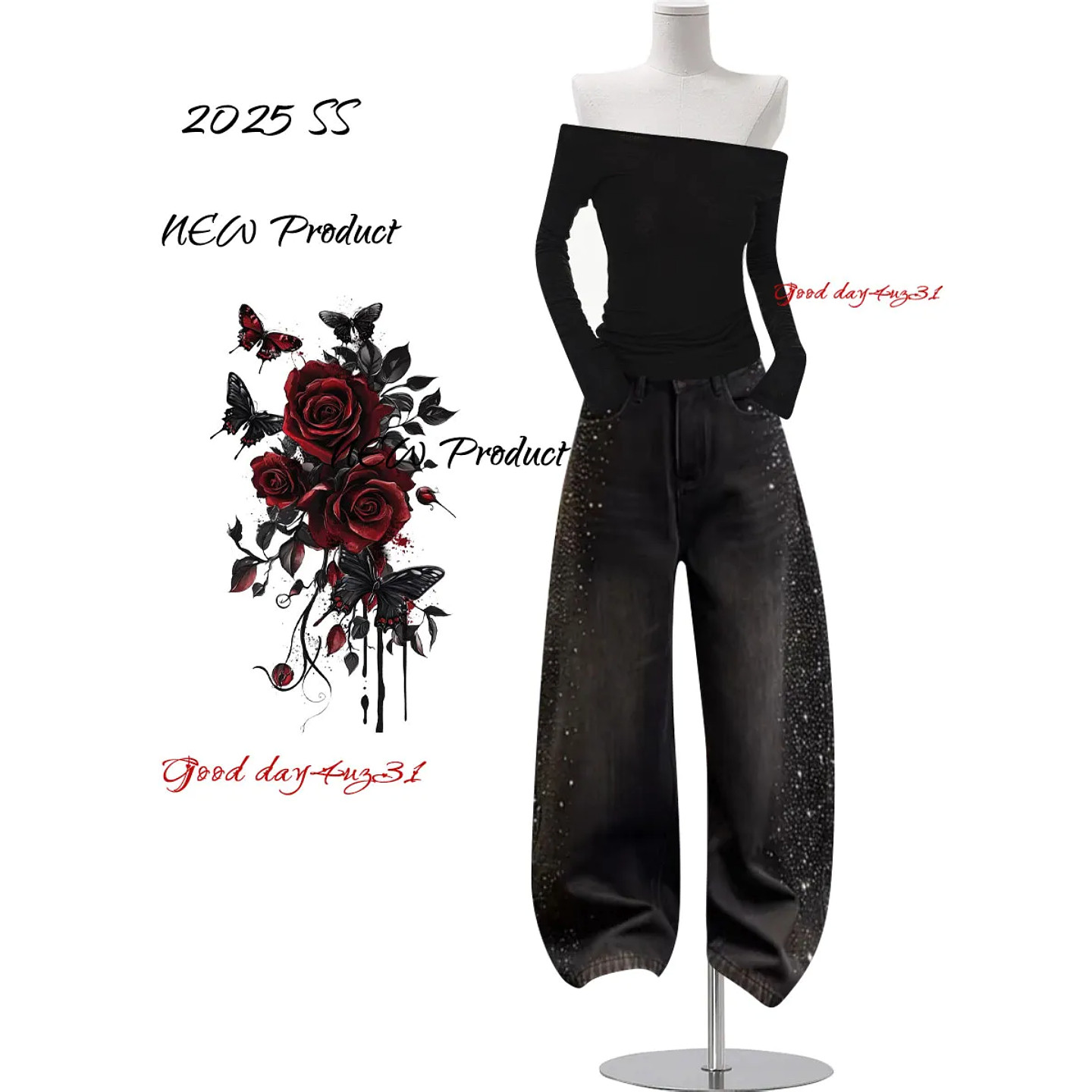 大码美式复古水洗烫钻牛仔裤女春季新款街头百搭宽松阔腿弯刀裤潮,女装/女士精品,大码裤装,淘宝优惠券,粉丝福利购,淘宝优惠卷