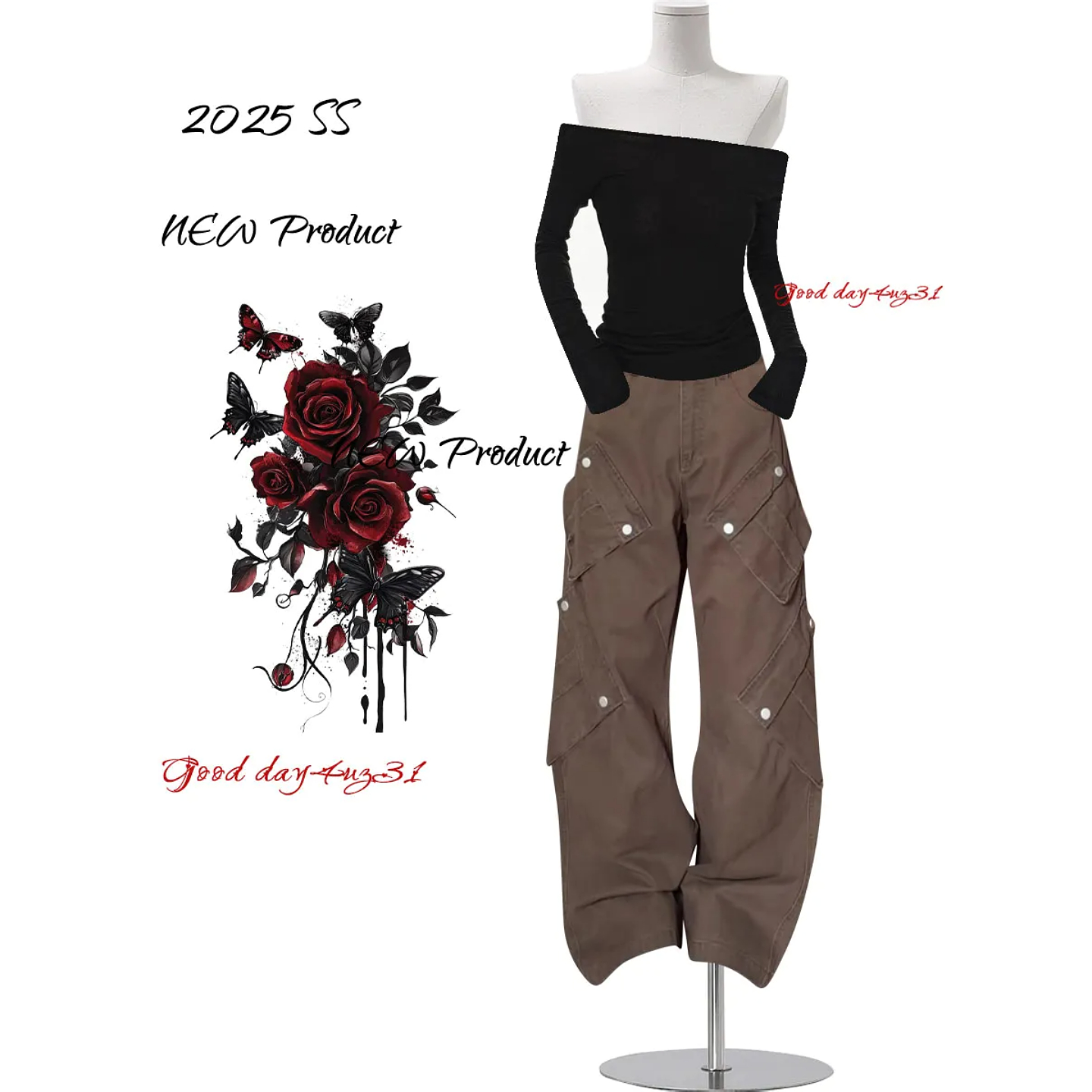 大码美式复古大口袋牛仔裤