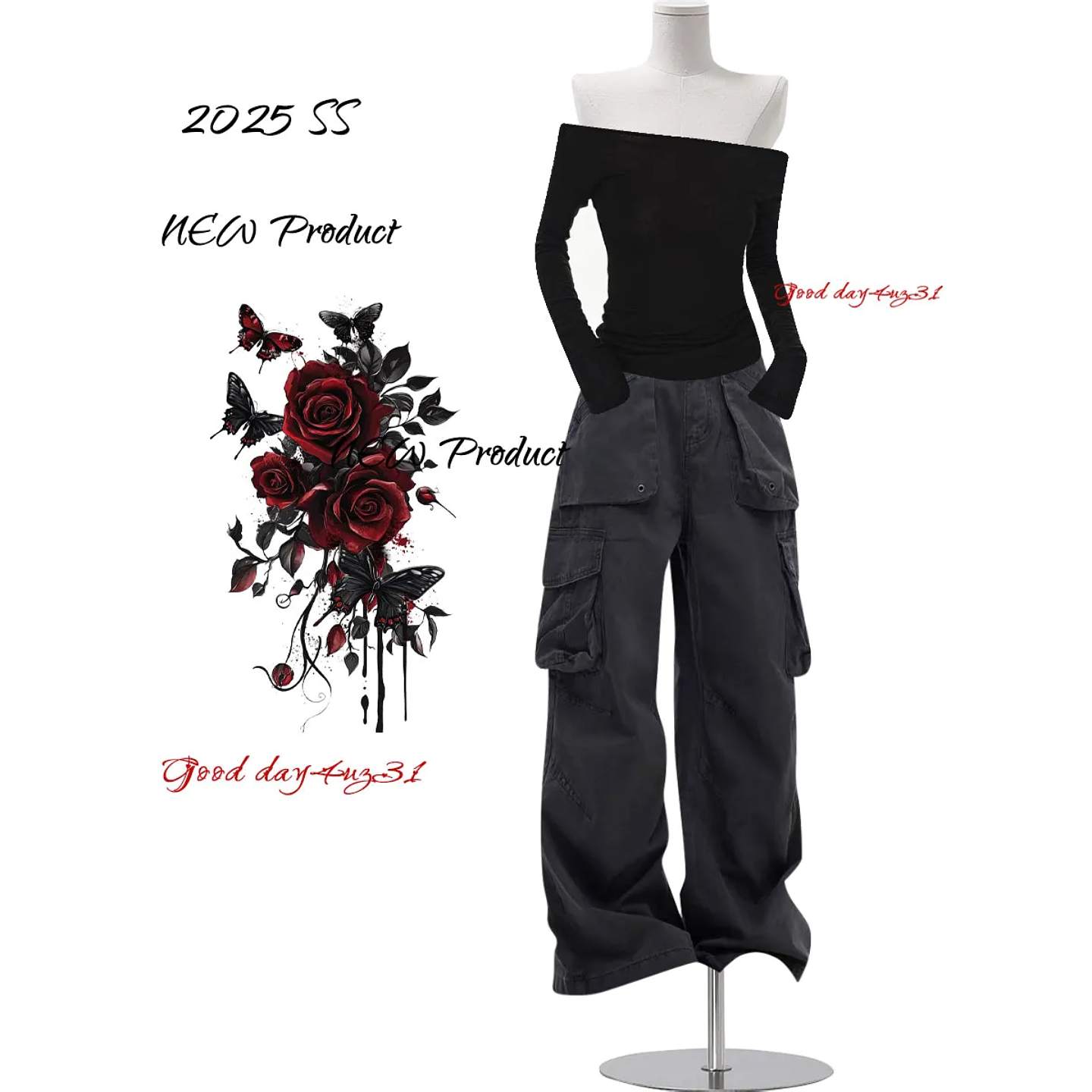 大码美式复古多口袋设计感牛仔裤女秋冬季新款街头宽松工装阔腿裤