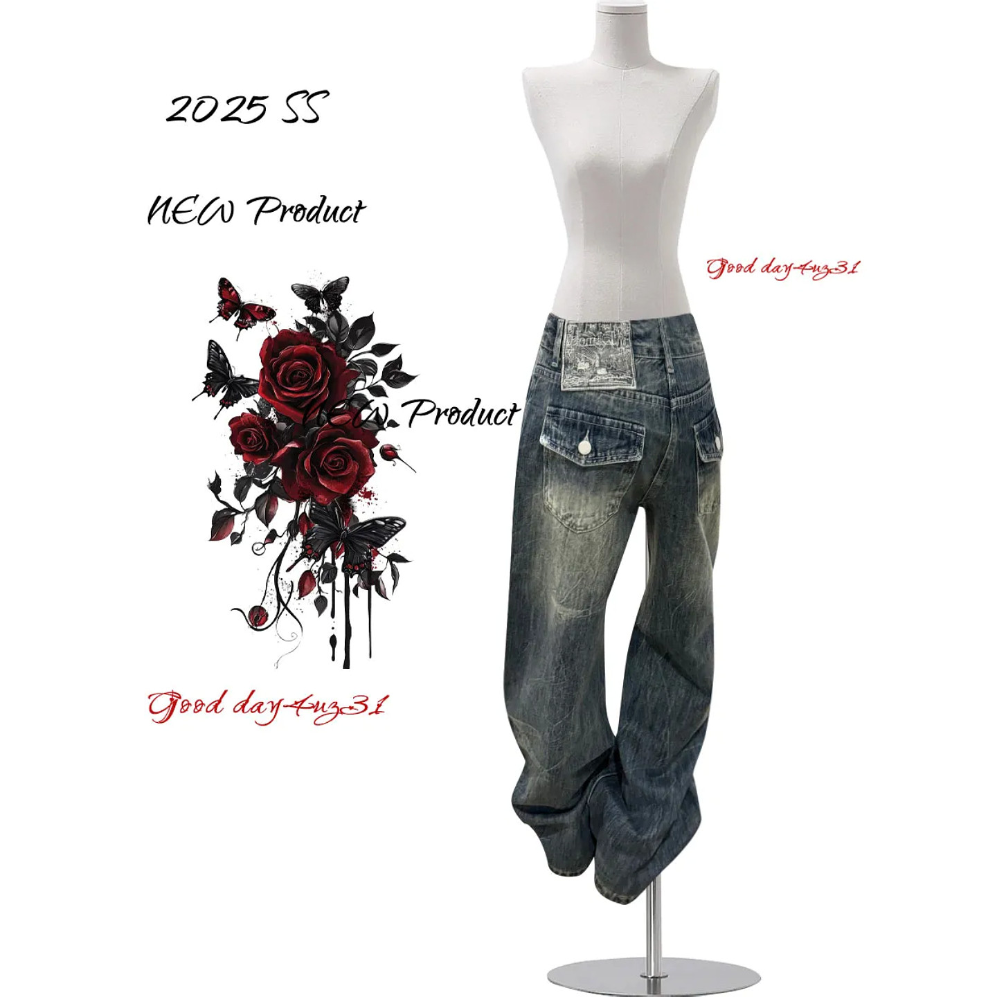 大码美式复古水洗阔腿牛仔裤女春季新款街头风宽松显瘦百搭直筒裤,女装/女士精品,大码裤装,淘宝优惠券,粉丝福利购,淘宝优惠卷