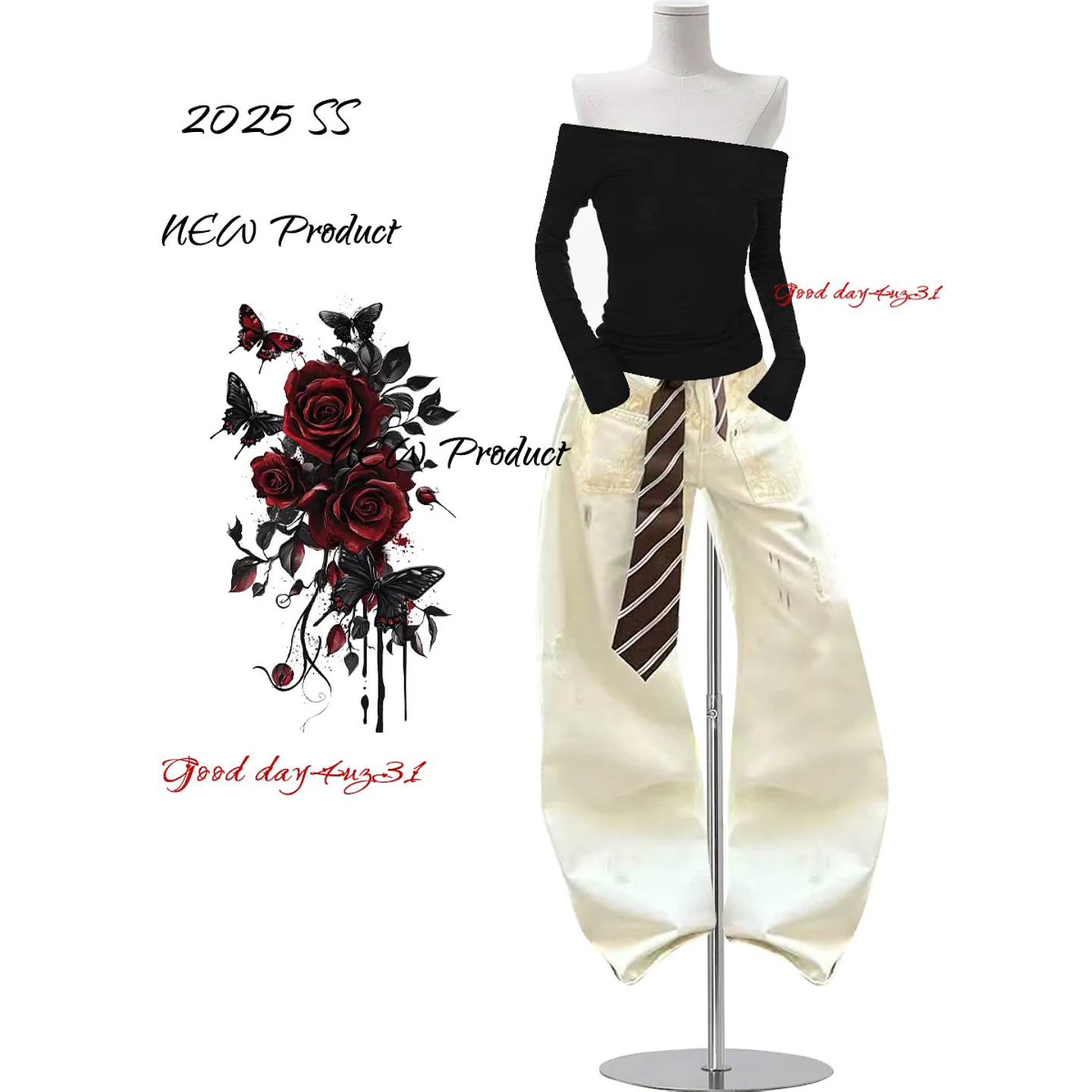 大码美式复古水洗刺绣牛仔裤