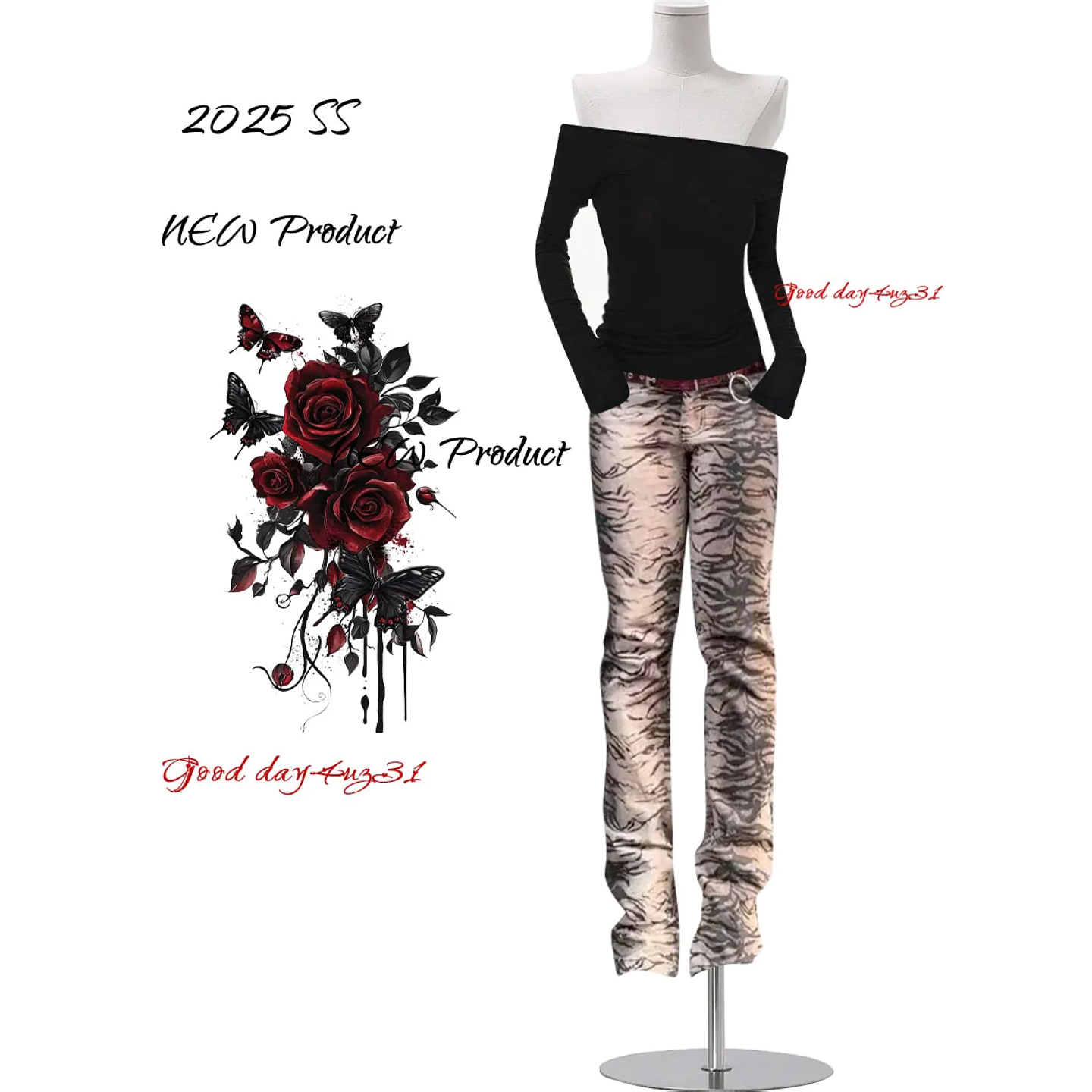 大码美式复古低腰显瘦牛仔裤