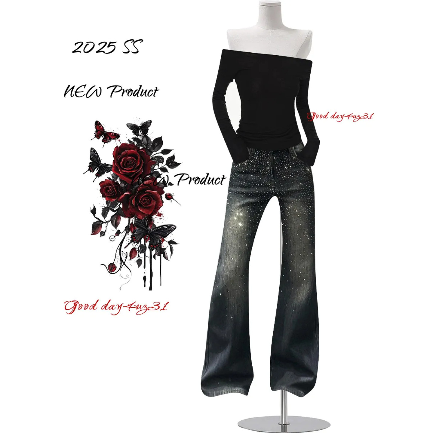 大码美式复古烫钻装饰微喇牛仔裤女春季新款街头辣妹穿搭喇叭长裤,女装/女士精品,大码裤装,淘宝优惠券,粉丝福利购,淘宝优惠卷