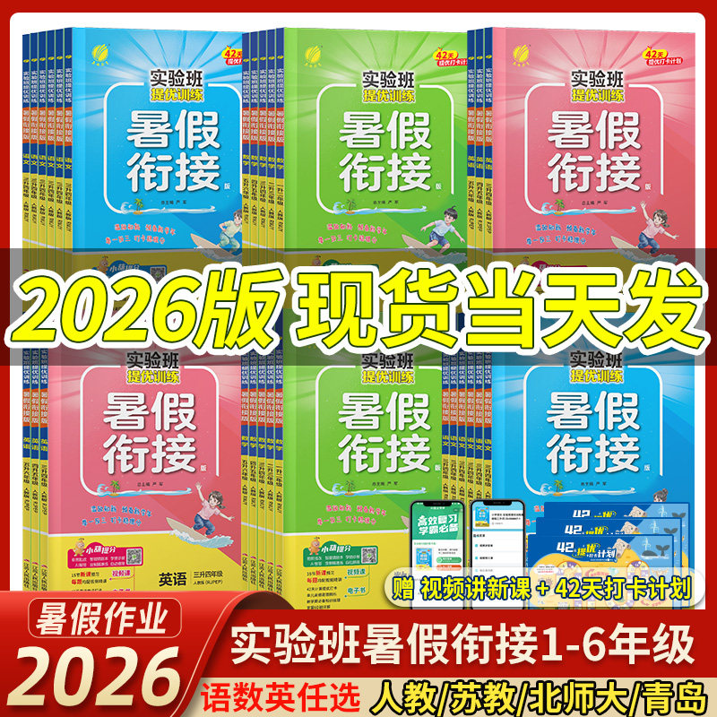 2026秋实验班暑假衔接提优训练一升二三四五六七年级上下册语文数学英语人教苏教北师译林小学练习题同步练习册小升初学霸暑假作业