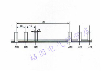 3P漏电 63A 1.4厚 DZ47LE 3P+L 漏电 汇流排 连接排 紫铜 60A