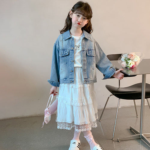 甜美公主裙子中大童装两件套