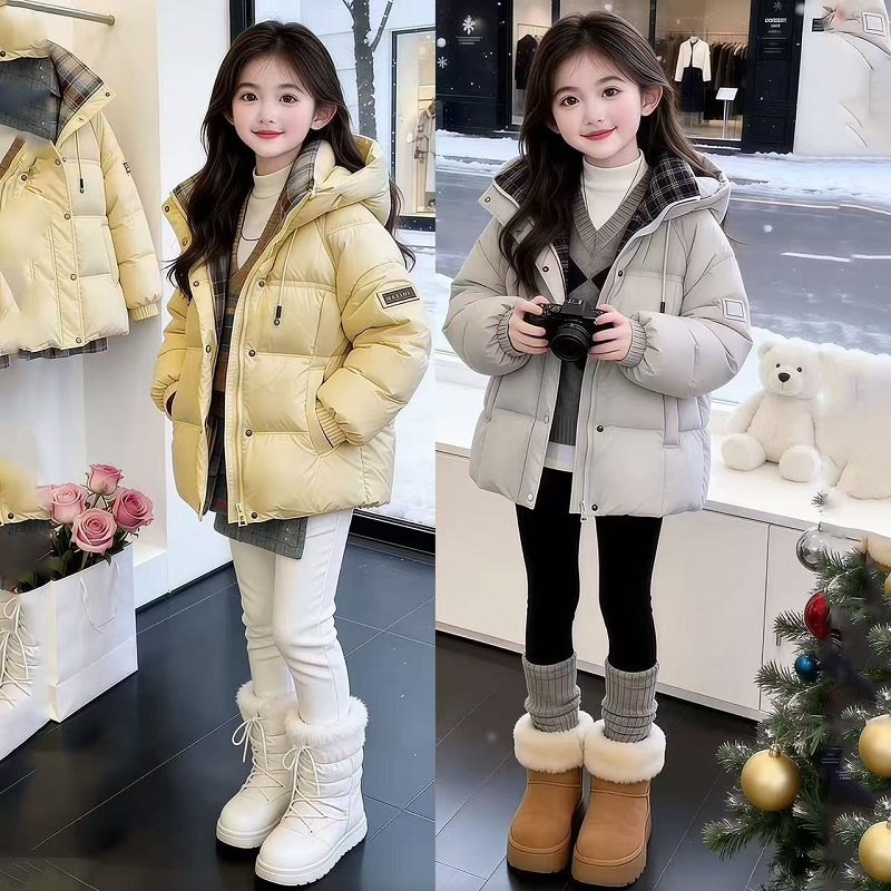 女童羽绒棉服冬装2025新款洋气中大童加厚保暖面包服保暖冬季外套