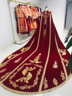 包邮 出租披风新品 重工刺绣 凤冠霞帔民族风新娘经典 秀禾长拖尾 中式