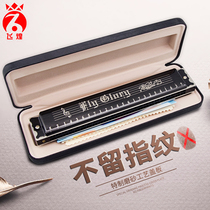 German imported Feihuang harmonica, 24 hole polyphonic harmonica in C key, professional performance level, B / F / g / A / E / D polyphonic instrument