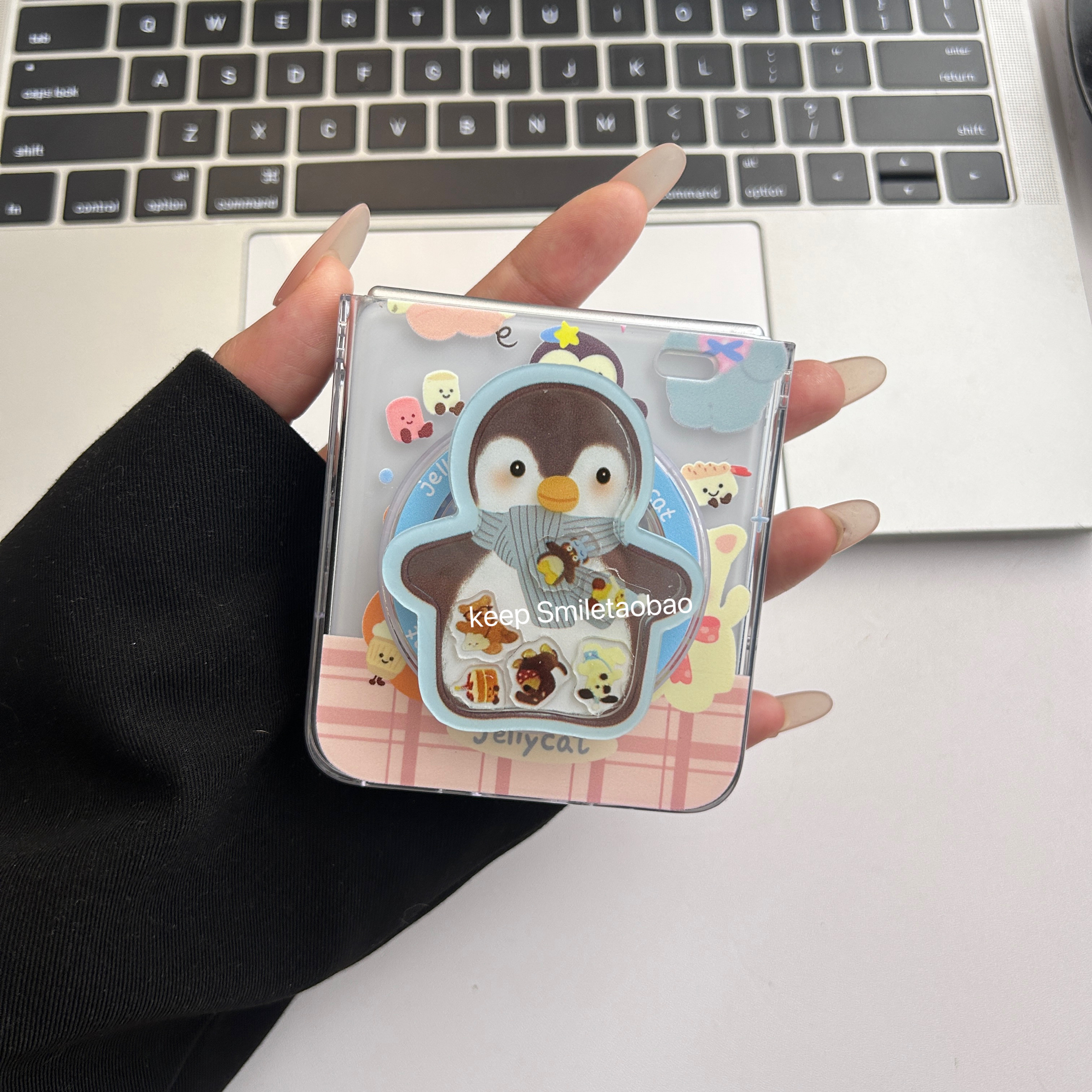 可爱卡通企鹅小熊西高地适用小米mixflip2折叠屏手机壳华为purax新款pokcet2三星zflip6/5/4硬壳oppon3flip