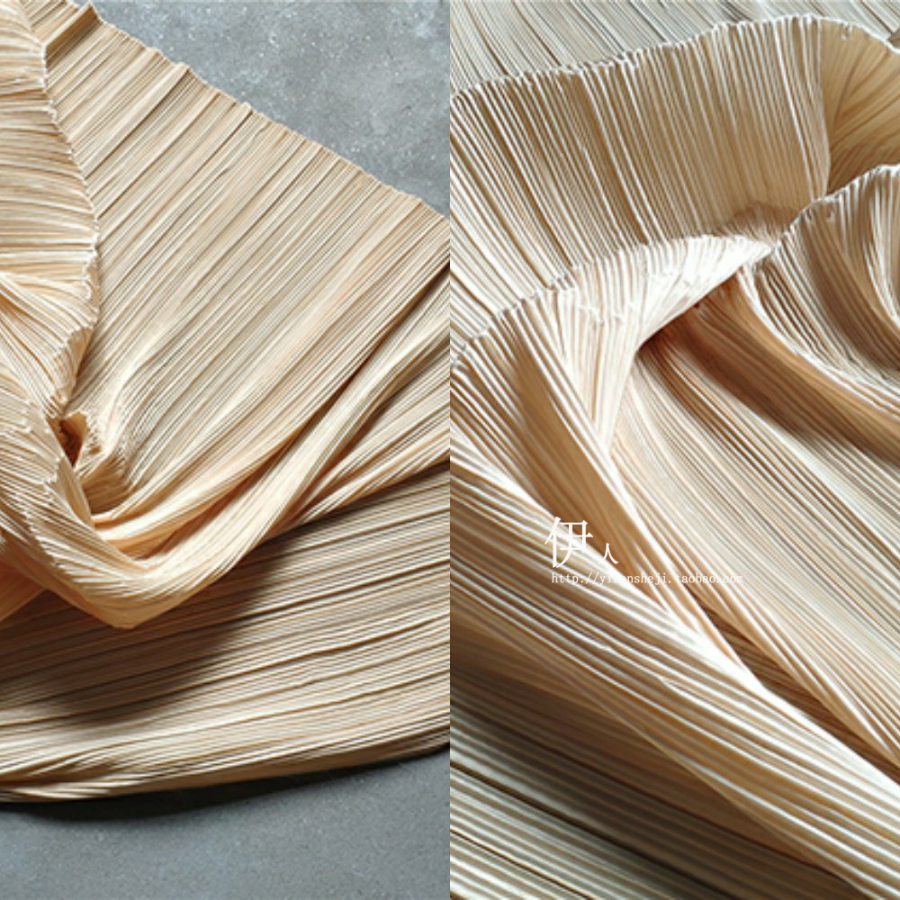 拉直卡其布 三宅一生柔软时装量布 硬挺顺滑褶皱设计师设计创意布