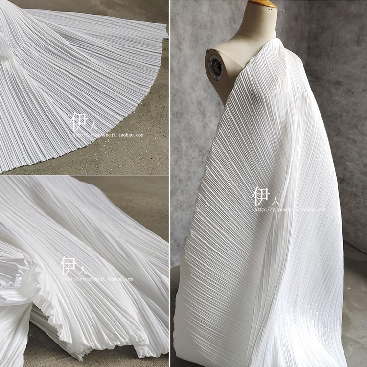 设计师硬挺肌理褶皱柔软服装布料